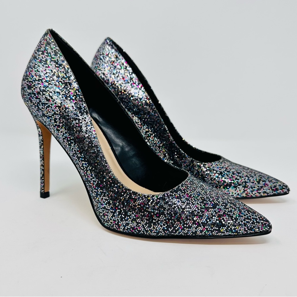 Mix No. 6 Danyah Festive Glam Grey Glitter Pumps
